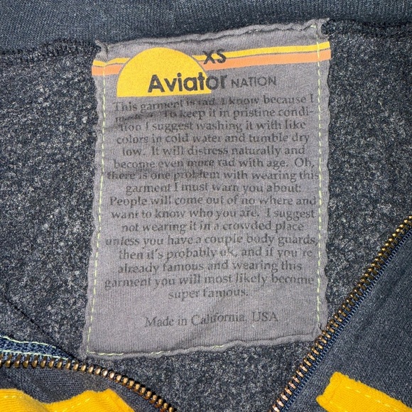 Aviator Nation 5 Stripe Hoodie - Charcoall - Picture 4 of 6